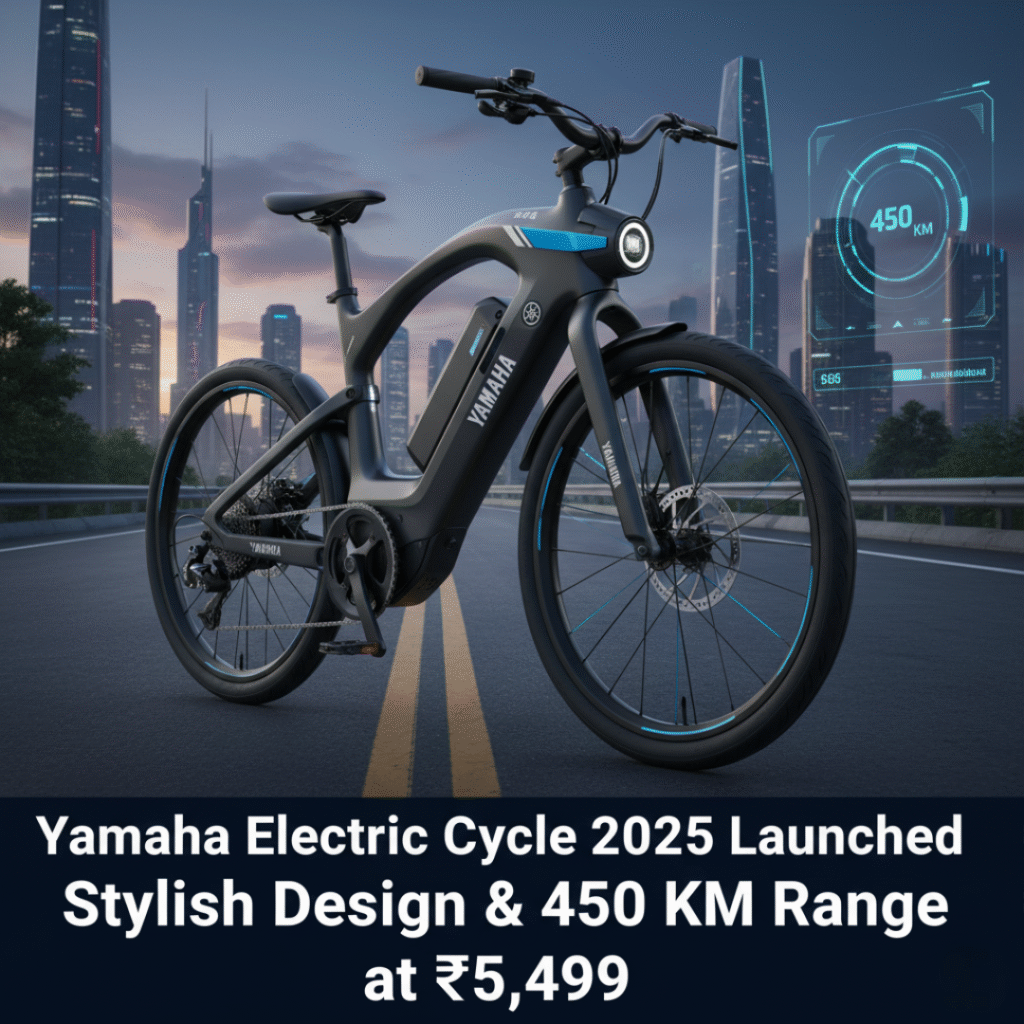 Yamaha Electric Cycle 2025 Launched with Stylish Design and 450 KM Range at Just ₹5,499