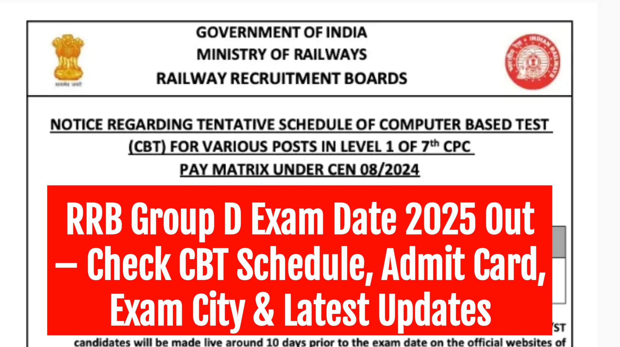 RRB Group D Exam Date 2025