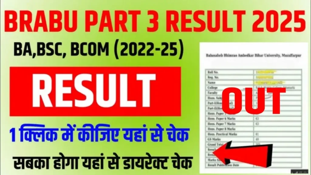 BRABU UG Part 3 Result 2025 Out – Check BA, BSc, BCom Result 2022–25 @brabu.net