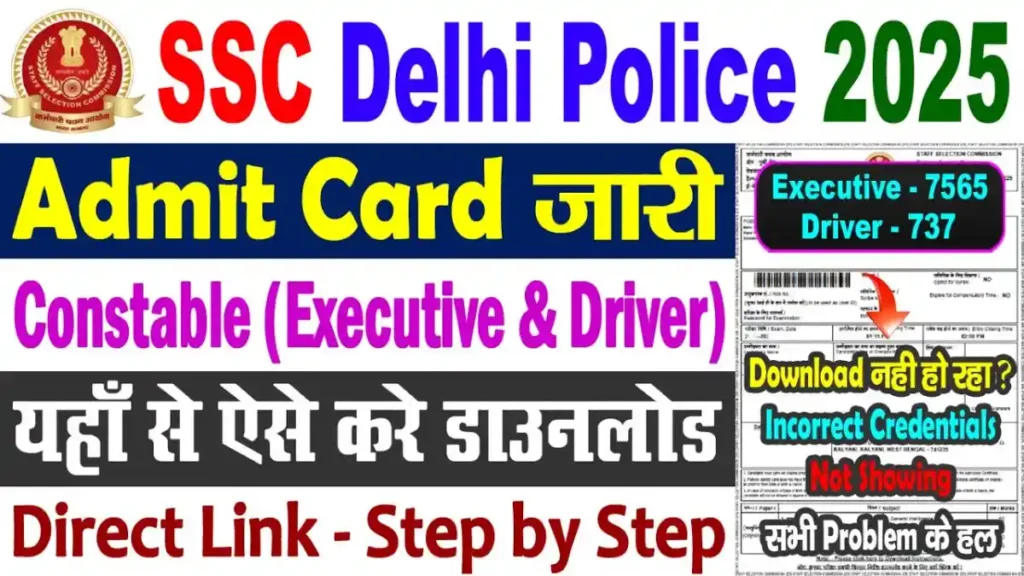 SSC Delhi Police Admit Card 2025