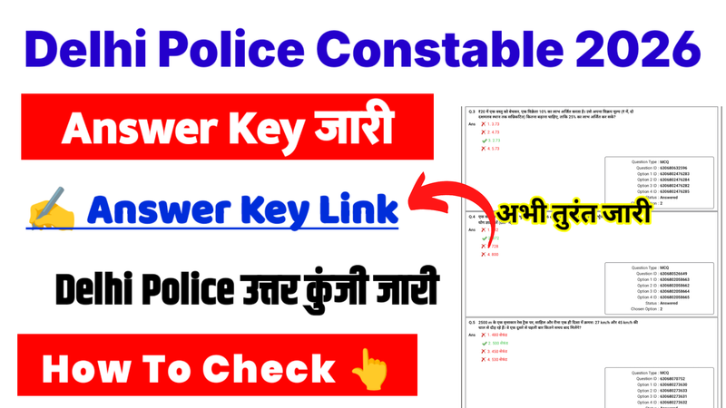 SSC Delhi Police Constable Answer Key 2025