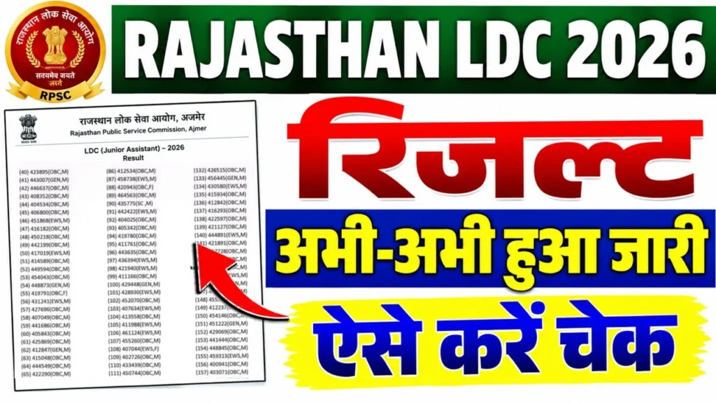 Rajasthan LDC Result 2026